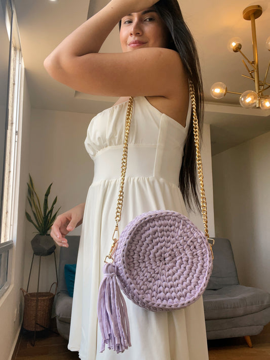 Bolso Julieta lila con cadena