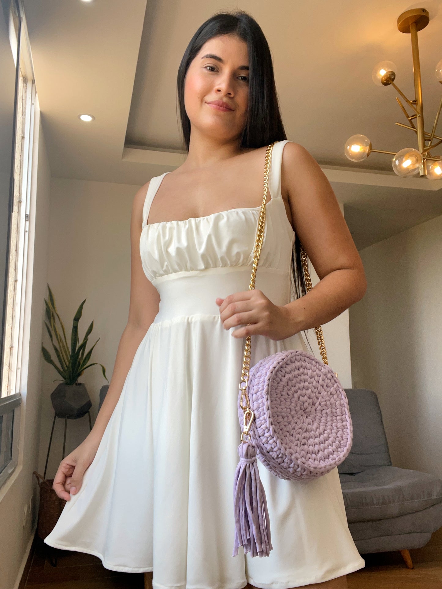 Bolso Julieta lila con cadena